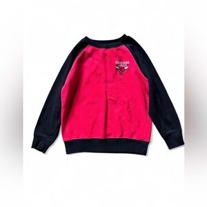 NBA Chicago Bulls Boys Red & Black Pullover Sweatshirt Logo Hoodie-Style Size L